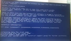 电脑蓝屏故障代码0x00000077如何解决