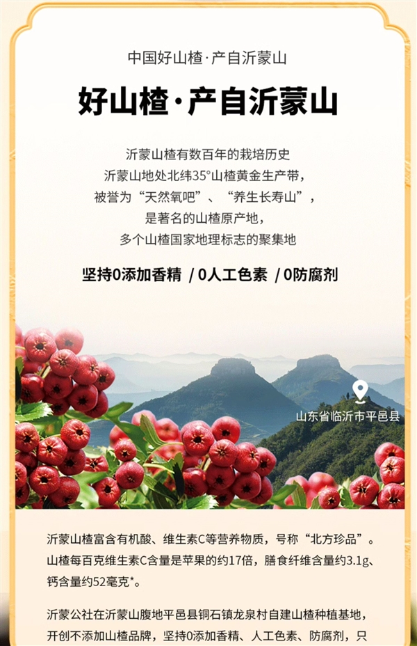 100%鲜果打浆 沂蒙公社山楂零食组合百亿补贴： 19元买2斤