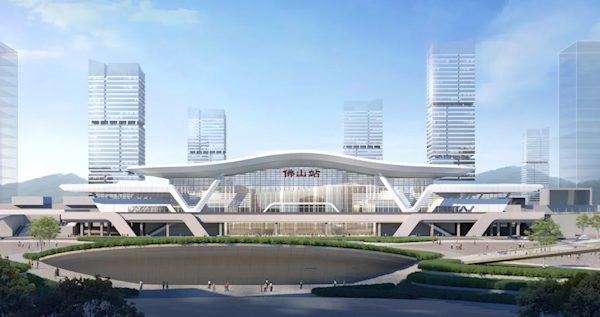 佛山高铁站拔地而起：造型如一朵玉兰花