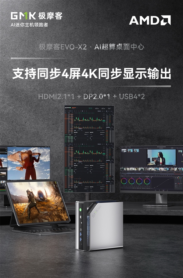 12GB+2TB 14999元！极摩客AMD锐龙AI Max+ 395迷你机变身桌面超算