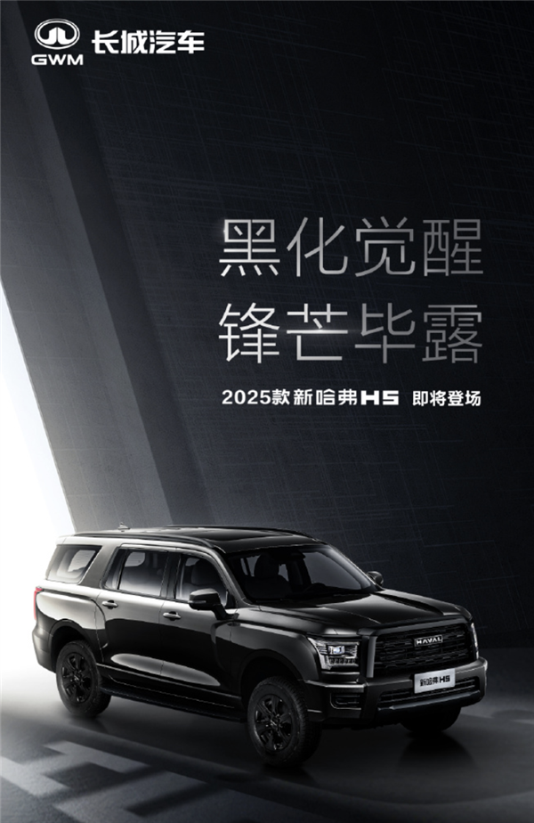 哈弗史上最大SUV！2025款H5官图发布：全车黑化、整体加高