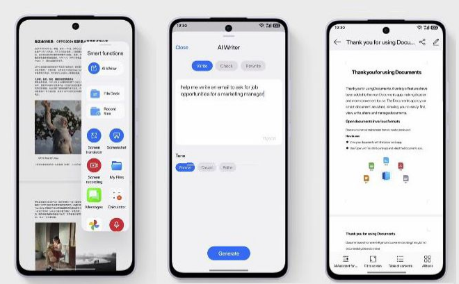 Reno13 F既可进行屏幕翻译，亦能修正文件内容及生成摘要。