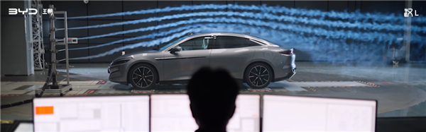 Cd 0.212！比亚迪汉L展示 120KM/h风洞测试