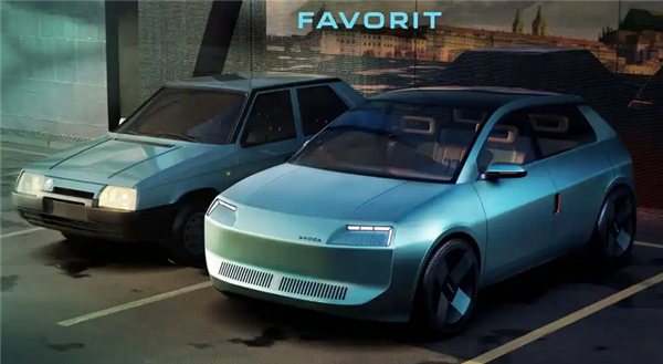 复古与科技的完美结合！斯柯达Favorit概念车发布：满满赛博朋克风