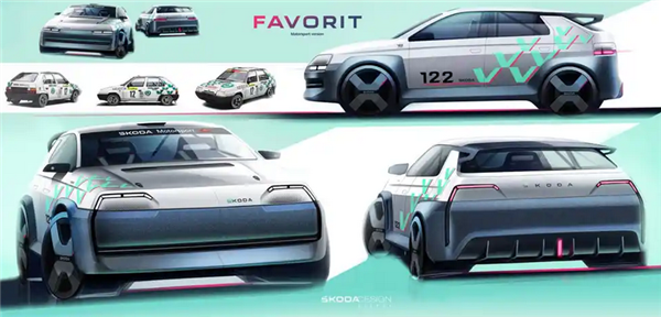 复古与科技的完美结合！斯柯达Favorit概念车发布：满满赛博朋克风