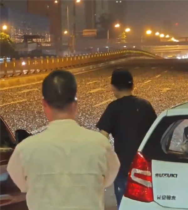 北京突降冰雹 多车桥下躲避致后方大拥堵！网友气愤要求严惩