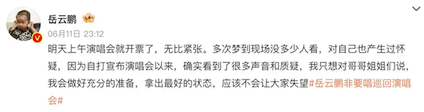 岳云鹏“非要常”演唱会票价高遭质疑 其网易云音乐认证是歌手