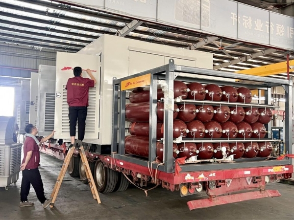 发货中国一汽解放 | 数千万元信然CNG天然气压缩机 减压撬 储气瓶组 装车 