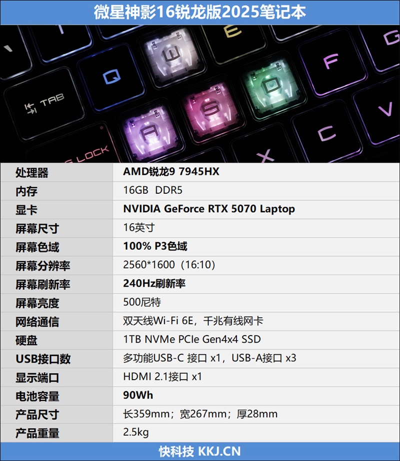 微星神影16锐龙版评测：锐龙7945 HX配合RTX 5070游戏生产力兼顾 体验同价无敌