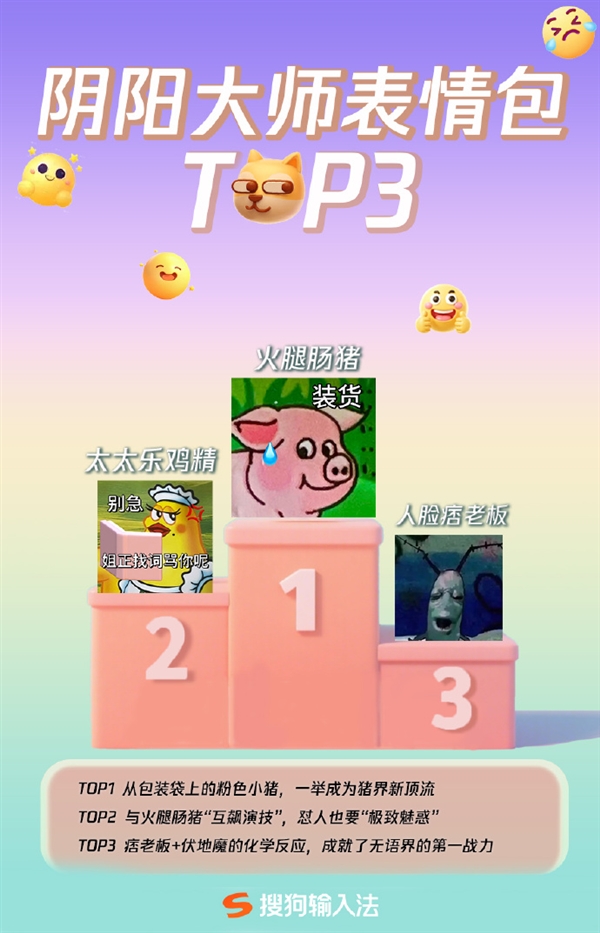 搜狗输入法发布2025年表情包年中盘点：闪光青蛙最抽象