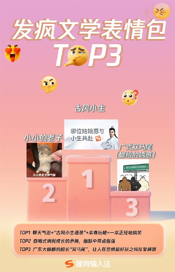 搜狗输入法发布2025年表情包年中盘点：闪光青蛙最抽象