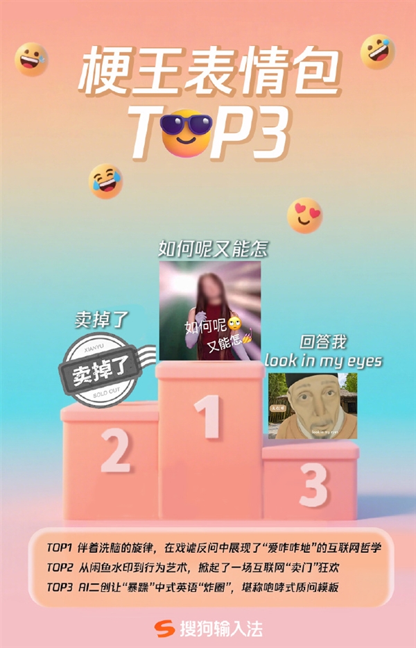 搜狗输入法发布2025年表情包年中盘点：闪光青蛙最抽象