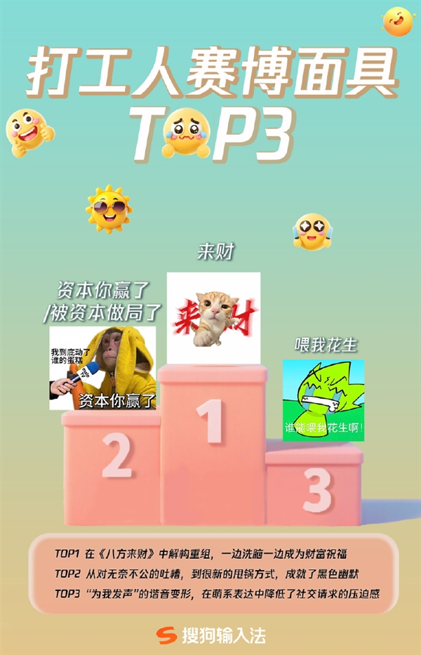 搜狗输入法发布2025年表情包年中盘点：闪光青蛙最抽象