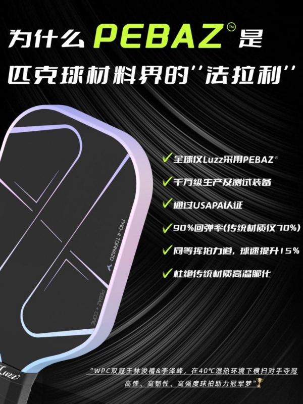匹克球拍换代革命！Luzz Pro4如何搭载“匹克球界法拉利材质”PEBA颠覆赛场？ 