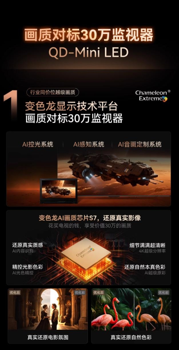 高端电视选真实画质：创维黑骑士 A6F Pro+ 9 月 1 日开启预售，还原真实影像 