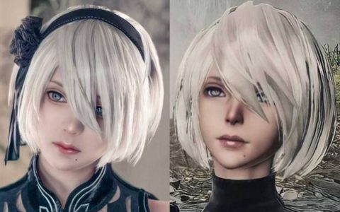 日本妹晒Cos《尼尔》2B对比照 完美还原游戏美女