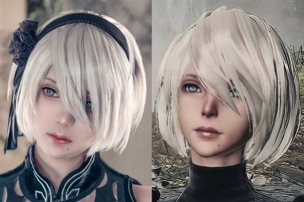 日本妹晒Cos《尼尔》2B对比照 完美还原游戏美女