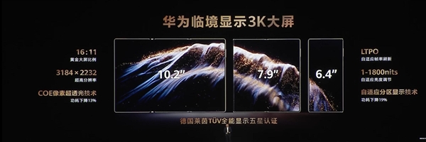 华为Mate XTs非凡大师亮相：3K大屏 新增两款配色