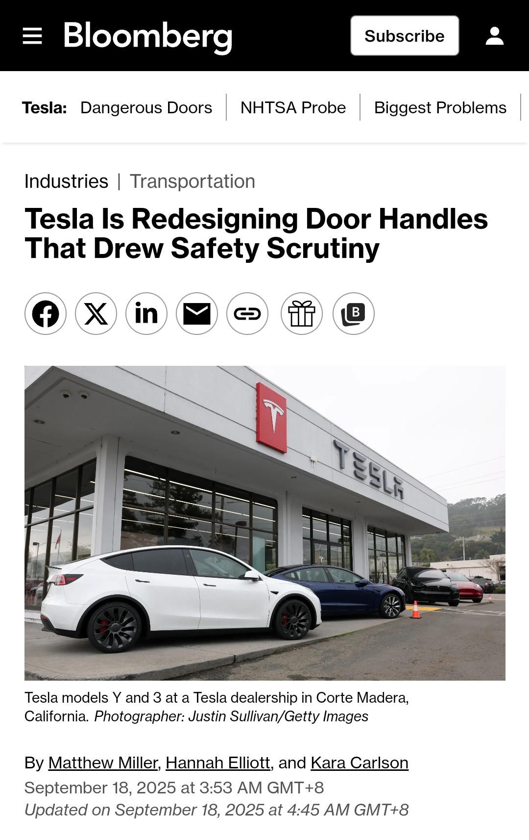 全隐藏式门把手终于凉了，特斯拉们的“傲慢设计”都将被淘汰？