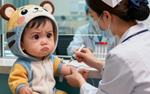 宝宝笑看别人抽血 轮到自己笑容消失