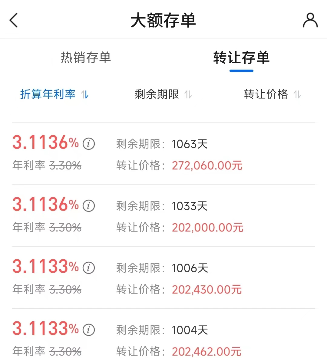 大额存单示例