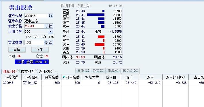 股票交易界面_卖出
