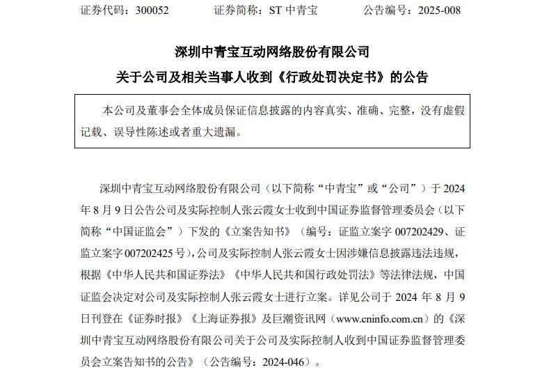 财务违规监管处罚公告