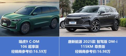 瑞虎9 vs 竞品对比