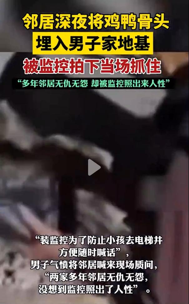 邻居深夜将鸡鸭骨头埋入男子家地基，网友热议：邻里关系该如何相处
