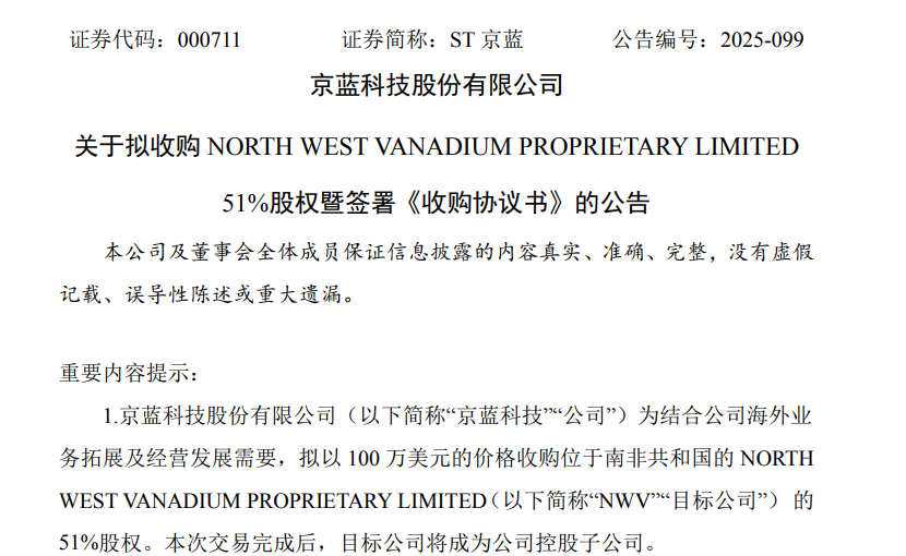 现金仅900万却豪掷百万美元收购海外矿,ST京蓝买矿背后的生存焦虑