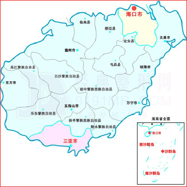 海南省行政区划图
