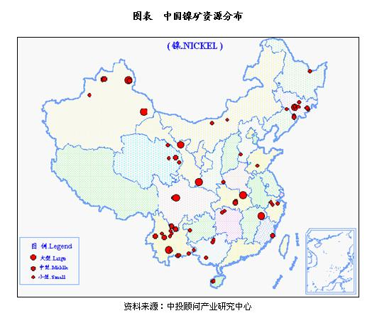 中国镍矿资源分布图