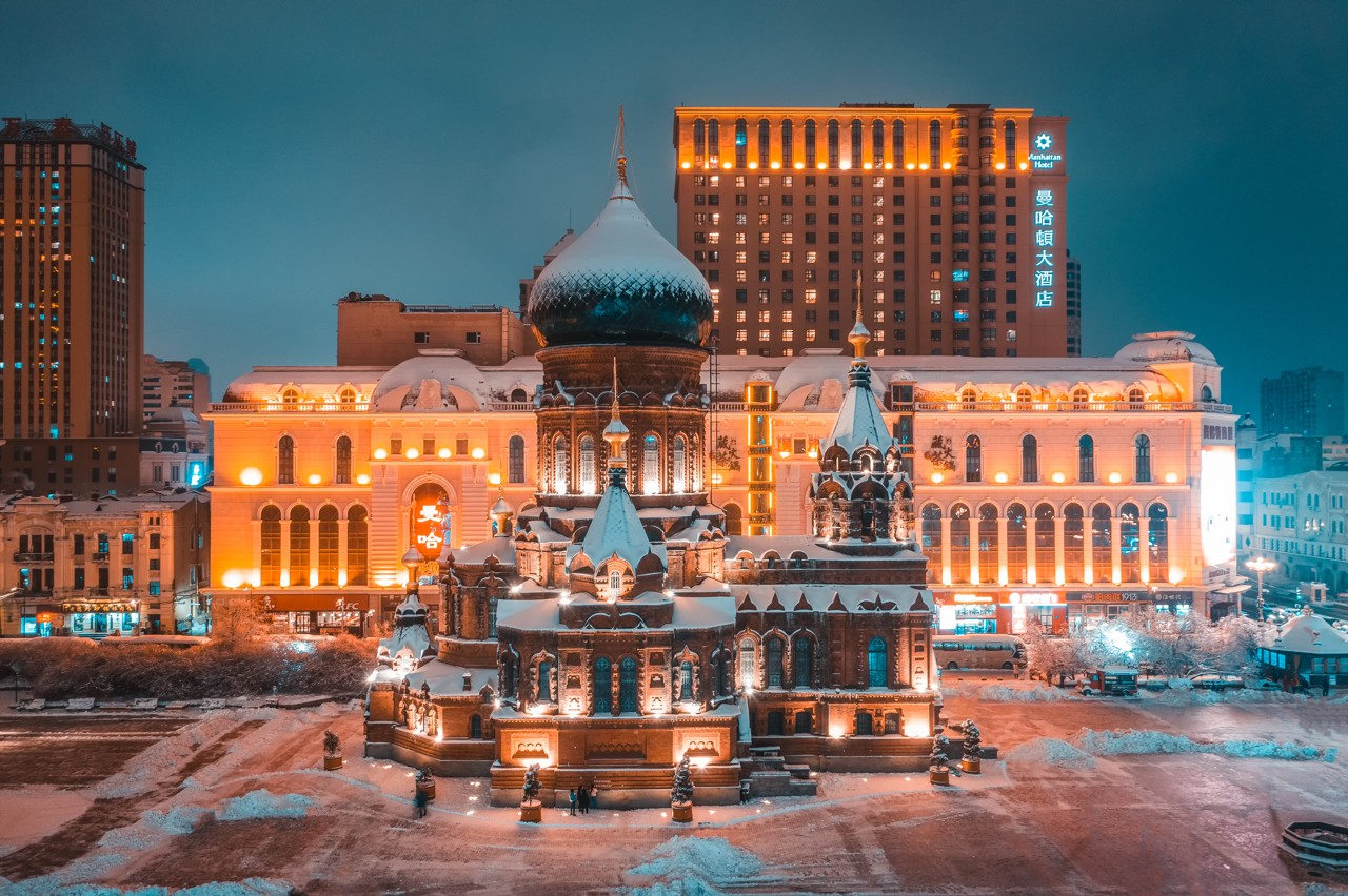 哈尔滨欧式建筑雪景