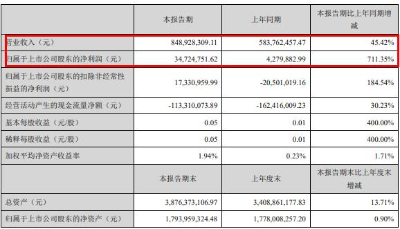 德尔股份财务数据对比表