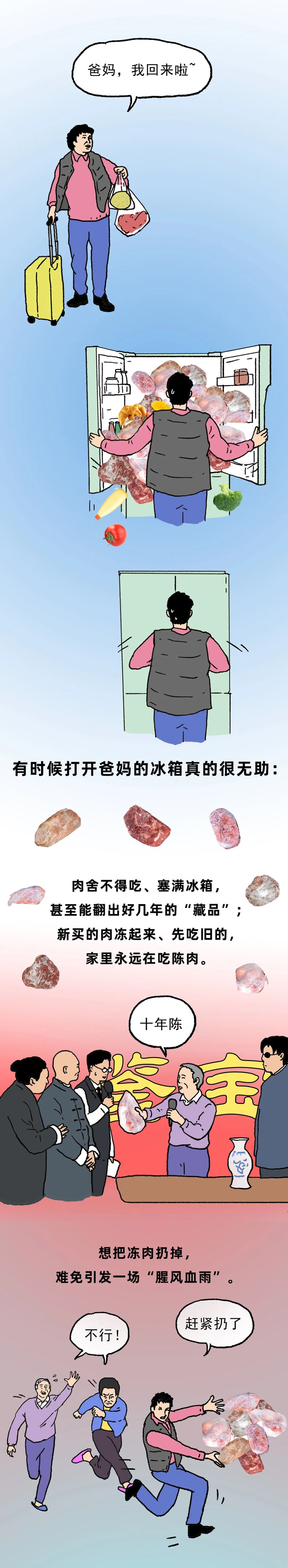 冰箱冻肉出现这类情况，专家建议直接丢弃防食品安全风险