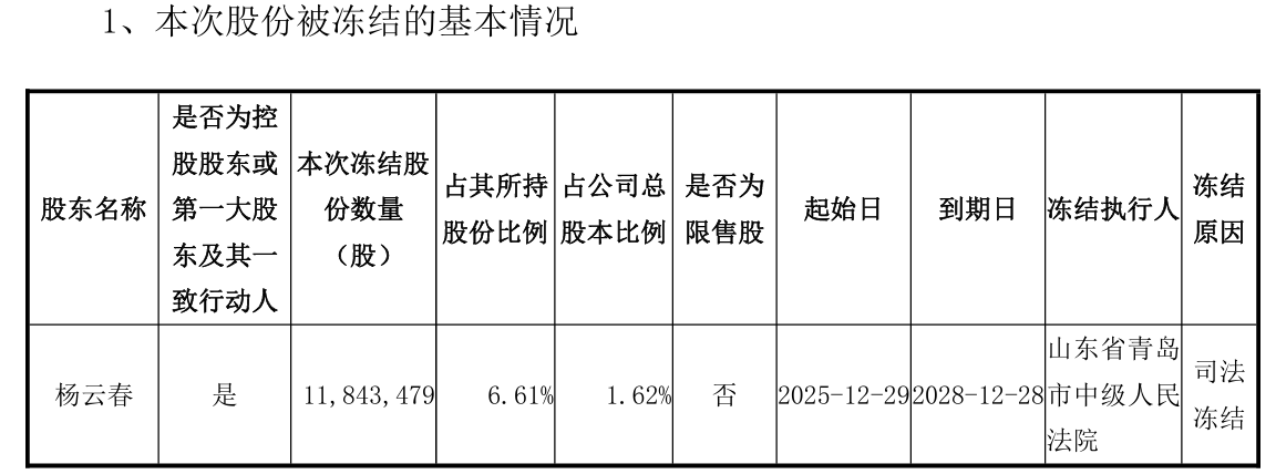 赛微电子实控人千万股冻结，股东轮番减持引市场担忧