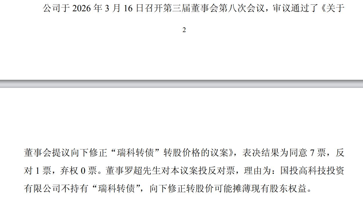 瑞华泰转债下修议案遭二股东反对,业绩亏损下4.3亿兑付压力与股东权益摊薄陷两难