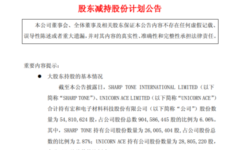宏和科技实控人拟减持3%股份，董事长薪酬301万刚定增募9.9亿