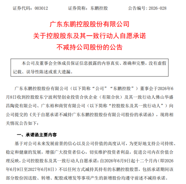 东鹏控股控股股东承诺不减持,去年营收降6.3%董事长薪酬298万