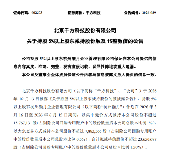 千方科技股东22天减持1563万股,副总薪酬350万超董事长近八成